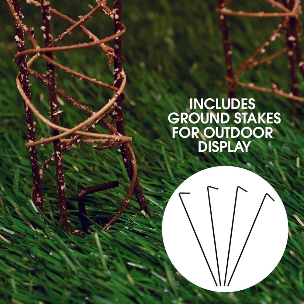 Stunning 35" Outdoor Rattan Reindeer with 50 LED Lights for Christmas Elegance - Picture 5 of 13
